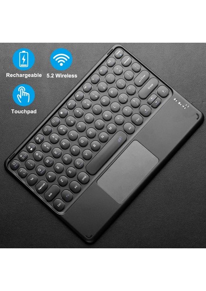 Bluetooth Touchpad’li Klavye Şarj Edilebilir Kablosuz Tablet Telefon Pc Uyumlu 5.2 Wireless Sessiz Tuş indirimleri