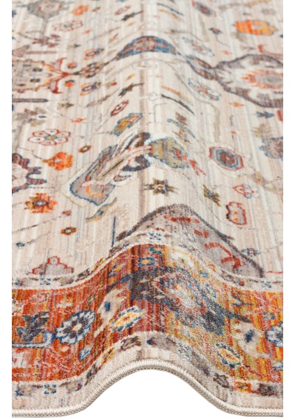 Caretta 01 Cream Terra Yumuşak Doku Vintage Eskitme Desenli Sıcak Renk Tonlarına Sahip Salon Halısı modelleri