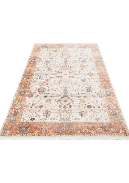 Caretta 01 Cream Terra Yumuşak Doku Vintage Eskitme Desenli Sıcak Renk Tonlarına Sahip Salon Halısı indirimleri