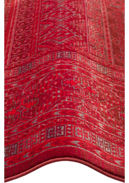 Caretta 17 Red Yumuşak Doku Vintage Eskitme Desenli Sıcak Renk Tonlarına Sahip Salon Halısı modelleri