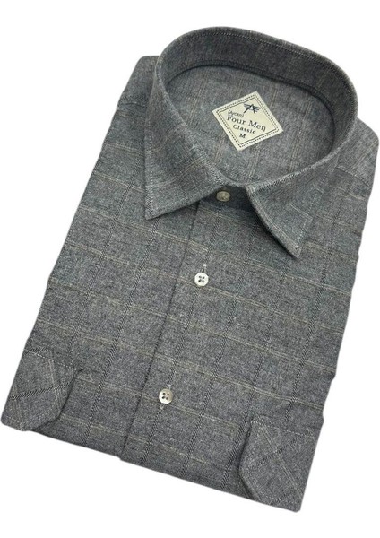 Klasik %100 Cotton Uzun Kollu Terletmeyen Kışlık Flanel Gömlek (Regular Kalıp) fiyatları