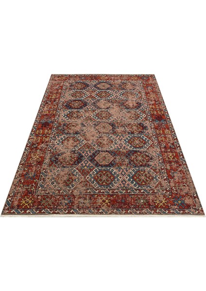 Avanos Kilim 03 Multy Anadolu'nun Antik Desenlerinden Esinlenilen Yıkanabilir Kaymaz Tabanlı Eskitme Kilim