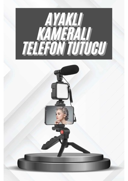 Bfs Telefon Tutucu Mikrofonlu Işıklı Youtuber Video Kayıt