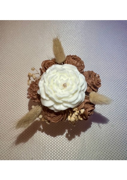 Bohem Gül Demeti Soya Mum – El Yapımı Dekoratif Çiçek Mum – Doğal Wax – Hediyelik fiyatları