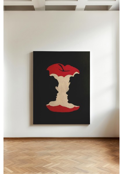 Paylaşılan Isırık - Kanvas Tablo - Kavramsal Silüet Siyah Kırmızı Modern Duvar Dekoru