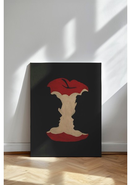 Paylaşılan Isırık - Kanvas Tablo - Kavramsal Silüet Siyah Kırmızı Modern Duvar Dekoru fiyatları