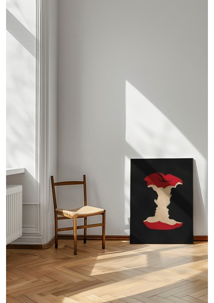 Paylaşılan Isırık - Kanvas Tablo - Kavramsal Silüet Siyah Kırmızı Modern Duvar Dekoru modelleri