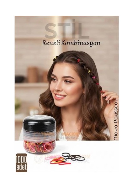 Bfs Silikon Saç Tokası Saç Lastiği Mini Elastik Toka 1000 Adet 2 Renk