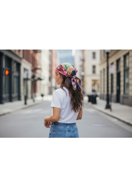 Karışık Desenli Renkli Fular 50 x 50 modelleri