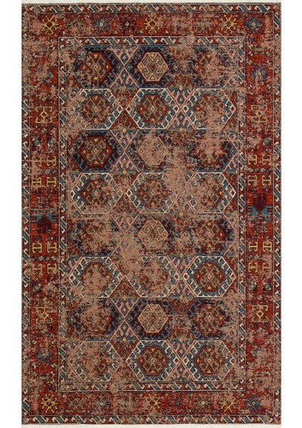 Avanos Kilim 03 Multy Anadolu'nun Antik Desenlerinden Esinlenilen Yıkanabilir Kaymaz Tabanlı Eskitme Kilim