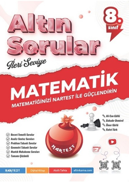 Nartest 8.sınıf (Lgs) Matematik,fen Altın Sorular Ileri Seviye Soru Bankası + 1 Lgs Deneme Hediyeli fiyatları