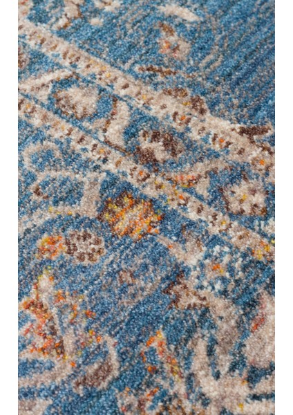 Caretta 18 Navy Yumuşak Doku Vintage Eskitme Desenli Sıcak Renk Tonlarına Sahip Salon Halısı fırsatları