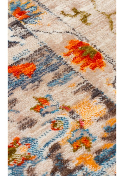 Caretta 19 Beıge Multy Yumuşak Doku Vintage Eskitme Desenli Sıcak Renk Tonlarına Sahip Salon Halısı fırsatları