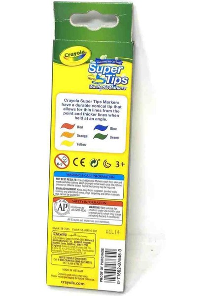 5 Super Tips Washable Markers,-Classico Colors American Nontoxic-5'li Yıkanabilir Marker fiyatları