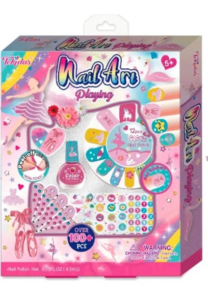 100 Parça Tırnak Süsleme Seti Tokidas Nail Art Çocuk Oje Çıkartma Sticker 5 Yaşüzeri Kızlara Özel Ek fiyatları