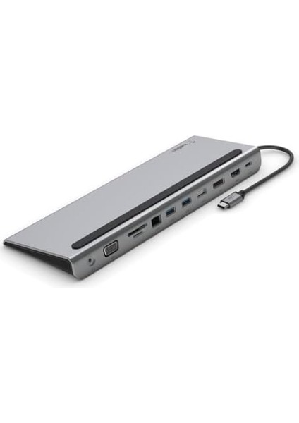 Usb-C Hub, 11'i 1 Arada Çoklu Bağlantı Noktalı Adaptör Yuvası, 4K Hdmı, Displayport, Vga, Usb-C ve 100W, Bağlı Cihazdan Şarj Etmek Için, 3x USB A, Gigabit Ethernet, Sd, Microsd, 3,5 mm Jak fiyatları