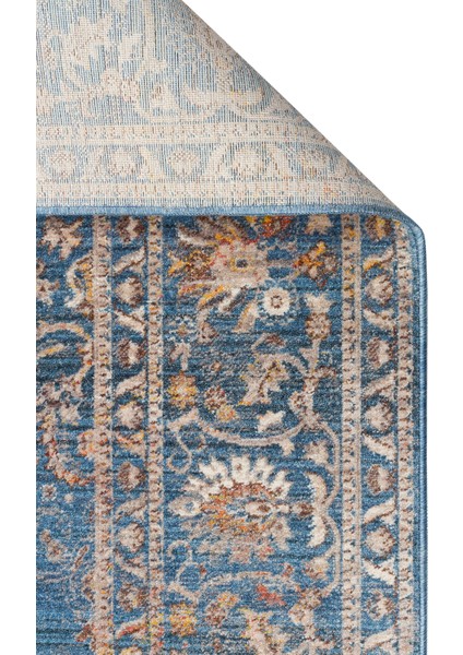 Caretta 18 Navy Yumuşak Doku Vintage Eskitme Desenli Sıcak Renk Tonlarına Sahip Salon Halısı fiyatları