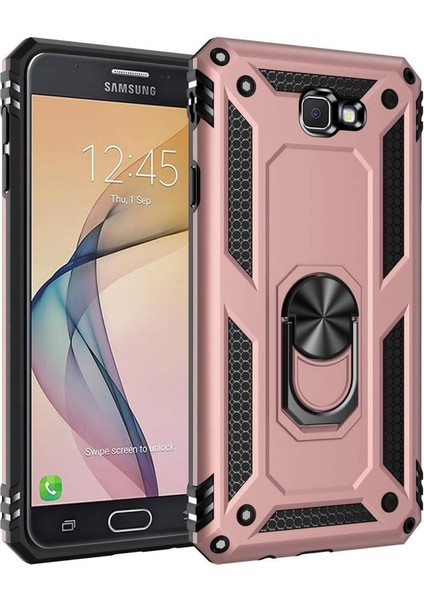 Galaxy J7 2 Kılıf Military Ring Holder Rose
