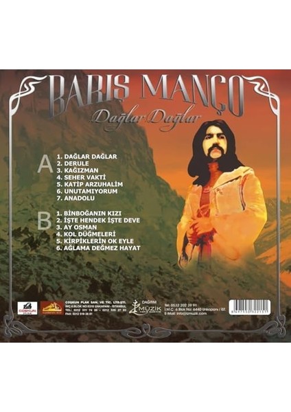Müzik Barış Manço Dağlar Dağlar Plak fiyatları
