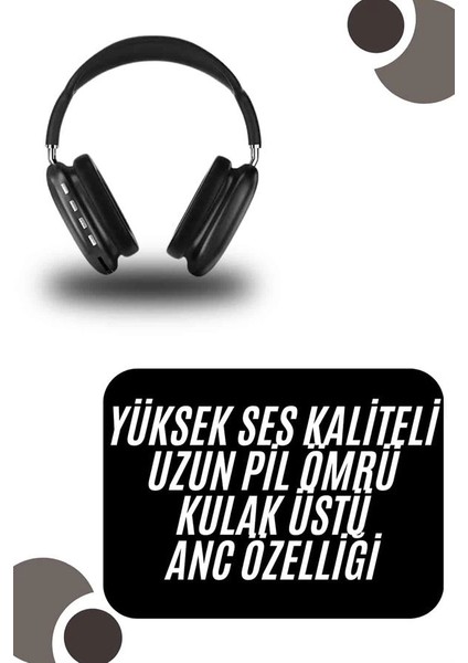 Bfs Kulak Üstü Kablosuz Bluetooth Kulaklık Yumuşak Süngerli Sd Kart Girişli