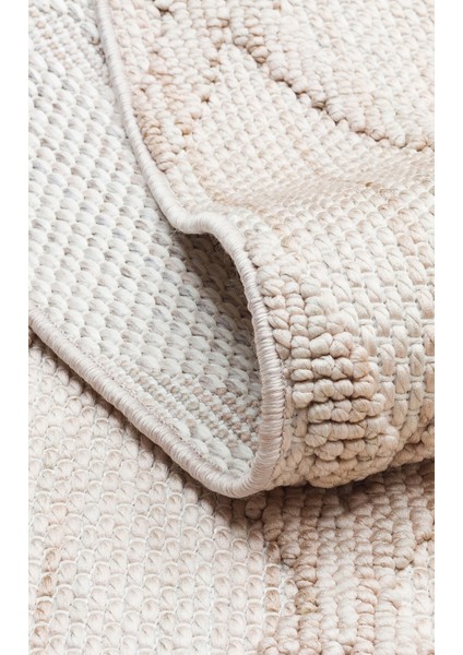 Cunda 04 Beıge Yumuşak Dokulu Hav Toz Vermeyen Bukle Dokuma Salon, Mutfak, Koridor Halısı