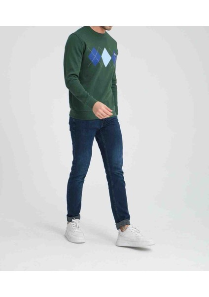 Bisiklet Yaka Desenli Nefti Uzun Kol Regular Fit fiyatları