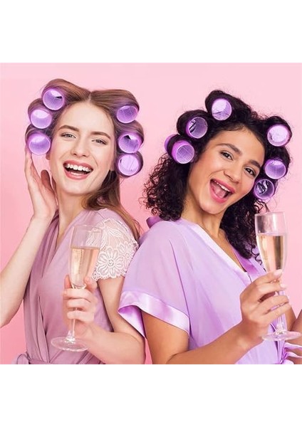 Xspring 24 Adet Saç Silindiri, 12 Adet Renkli Ördek Gagası Klipsli Kendinden Tutuşlu Saç Maşası, Dıy Kıvırcık Saç Kakülleri Saç Modeli Setleri, Kadınlar Için Isı Yok Kuaförlük Maşası Silindirleri modelleri