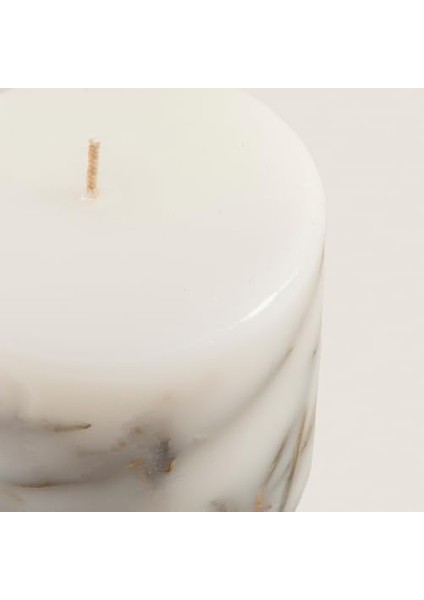 Yaprak Dekorlu Mum 10X10 cm Cream modelleri