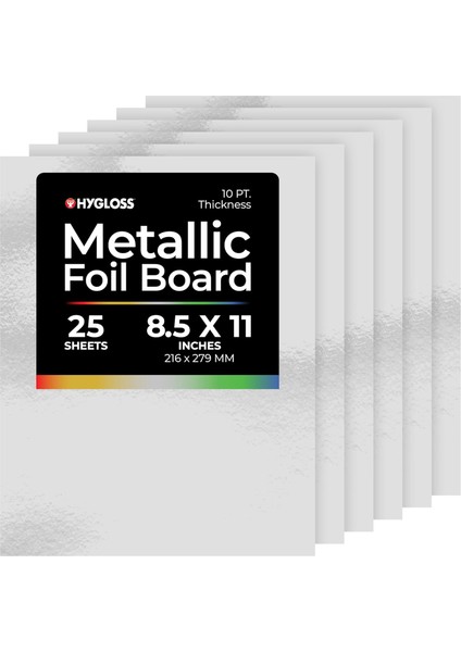 25 Yaprak 8,5 x 27,9 cm Metalik Folyo Board