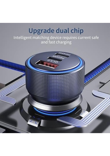 HP-780 105 Watt Araç Içi Şarj Cihazı 3.1A Pd 45 Watt Hızlı Şarj Aleti Metal Çakmaklık Şarj Type C 3-Port Işıklı fiyatları