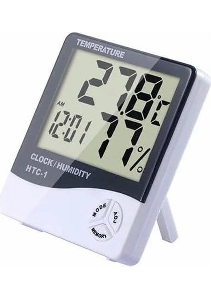 LCD Elektronik Alarm Saat Termometre Higrometre Hava Istasyonu Kapalı Alandaki Masa Saati