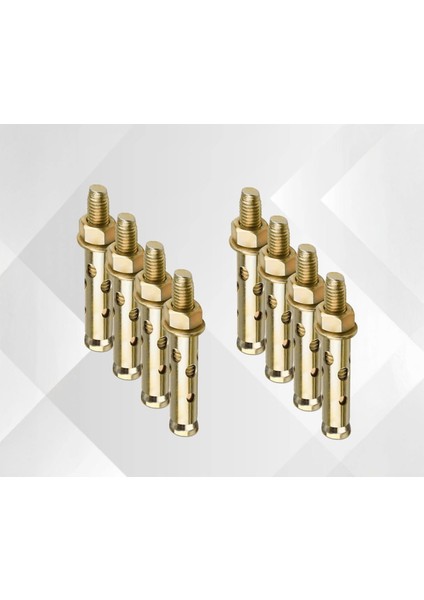 Gömlekli M10 Çelik Dübel Uzunluk 70 mm (8 Adet) Klima, Tv, Raf, Dolap Montaj Güvenli Sabitleme