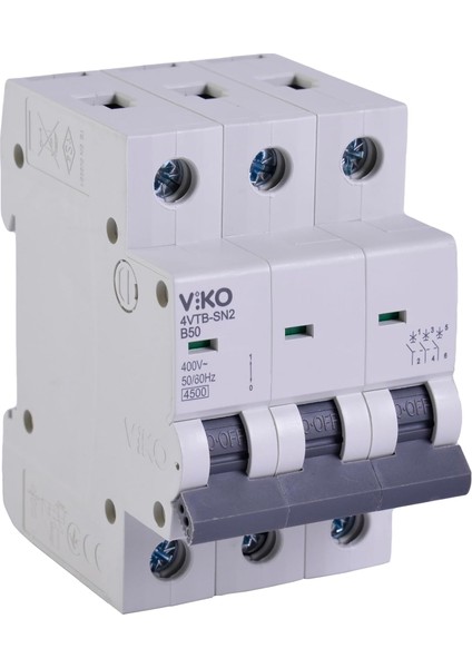 4VTB-3B50 Otomatik Sigorta 4,5ka B Tipi 3 Kutup 50A
