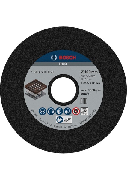 1 608 600 Aksesuarı 059 Taşlama Diski Geradschleifer Için 100 Mm, 20 Mm, 24