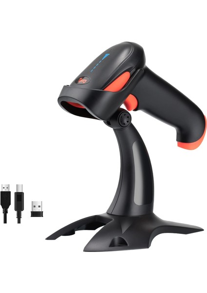 HW0002 Kablosuz Barkod Okuyucu, 1d/2d/qr Kod Tarayıcı, /2.4g/usb 3’ü 1 Arada, Titreşim Uyarılı & Şarj Göstergeli, Dahil
