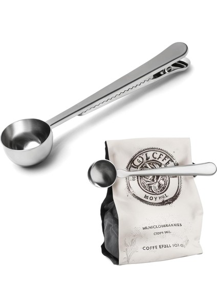 Mandallı Kahve Ölçü Kaşığı Paslanmaz Çelik Çok Fonksiyonlu Renkli Tasarım Kahve ve Çay Için Pratik Ölçüm Kaşığı