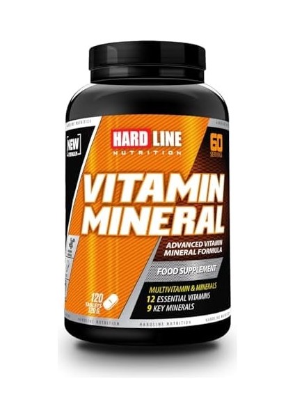 Hardline Nutrition Vitamin Mineral, 120 Tablet 1 Paket (1 x 1 Adet)
