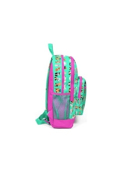 Kids Su Yeşili Köpek Desenli Dört Bölmeli Okul Sırt Çantası 23465 modelleri