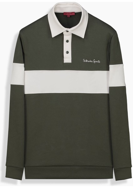 Polo Yaka Haki Sweatshirt Haki - 3xl