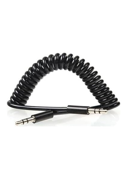 1 Metre Spiralli Aux 3.5mm Kulaklık Ses Aktarma Kablosu, Araç Telefon Tablet Laptop Pc modelleri