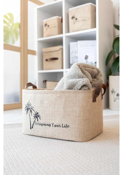 Bee Jüt Dolap Içi Çamaşır Çocuk Odası Oyuncak Düzenleyici Katlanır Saklama Sepeti Organizer 29X20X18