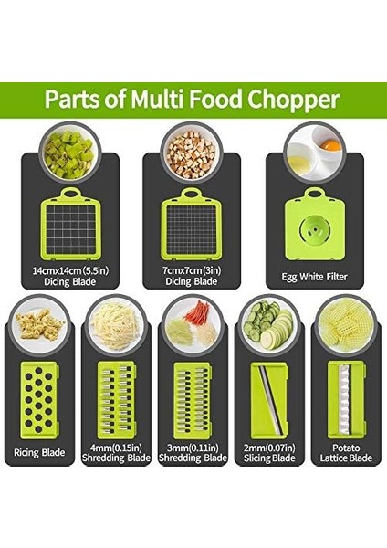 Sebze Kesici, 13'ü 1 Arada Profesyonel Çok Fonksiyonlu Sebze Dilimleyici Mandolin, Kesme Için 7 Farklı Bıçak, Izgara Paslanmaz Çelik Bıçak, Temizlenmesi fiyatları