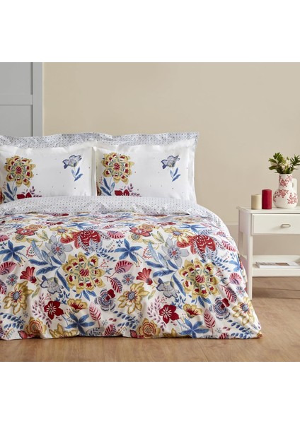 PERSLY%100 Pamuk Tek Kişilik Nevresim Takımı Mavi