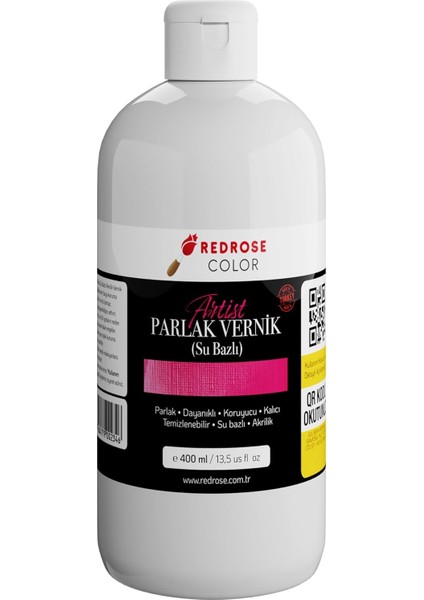 Rose Akrilik Su Bazlı Parlak Vernik 400 ml