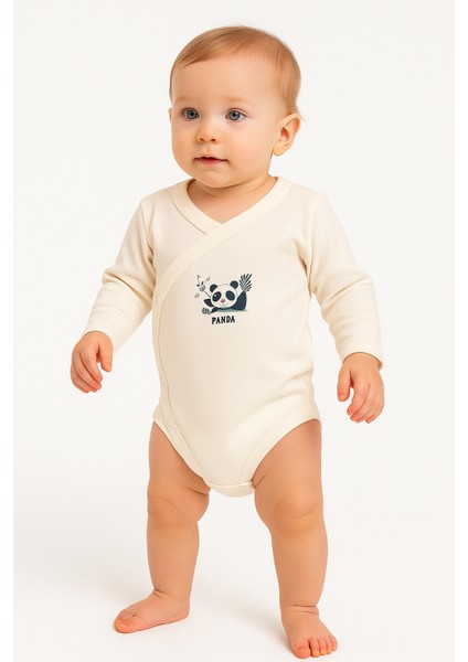 Panda Desenli 3’lü Uzun Kollu Bebek Body Seti fırsatları