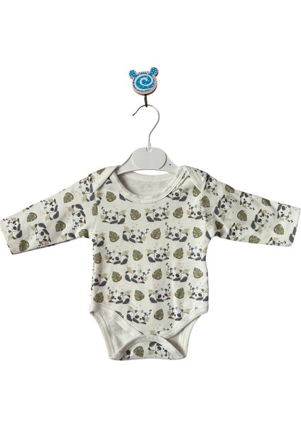 Panda Desenli 3’lü Uzun Kollu Bebek Body Seti