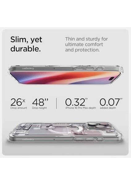 16 Pro Max Ince Kılıf Ultra Sararma Karşıtı Duraclear™ Hava Kanalı Teknolojisi™ Askeri Sınıf Koruma Magfit Zero One Tasarım Kapak - ACS08005 fiyatları