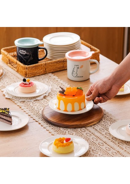 17 cm Klasik Tatlı Tabağı 12 Adet Beyaz