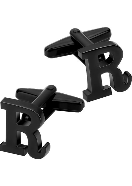 Black R Harf Kol Düğmesi