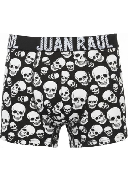 Erkek Siyah Kuru Kafa Desenli Boxer – Pamuk & Likralı Özel Tasarım Boxer 2603113